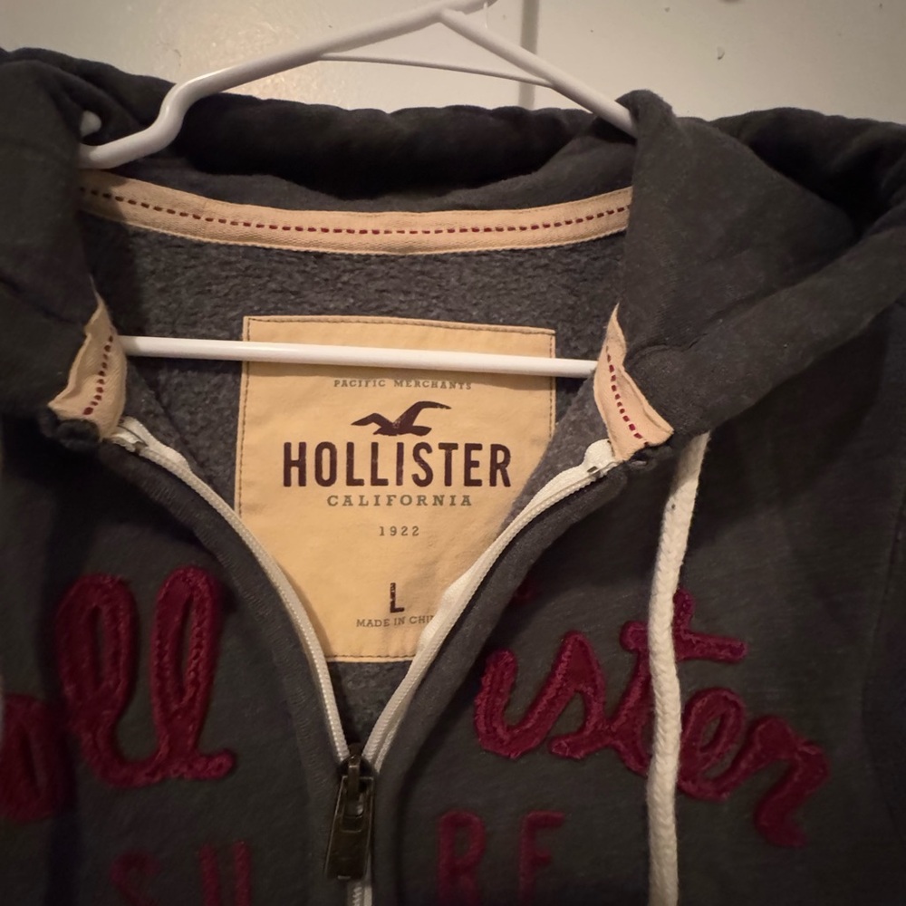 Grey Hollister zip-up Hoodie (L)